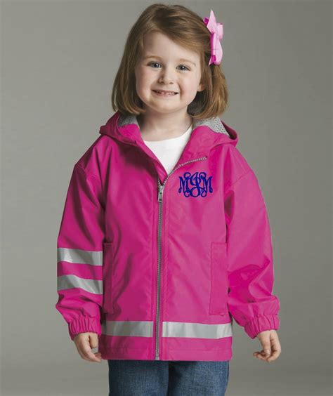 monogrammed rain jackets for girls.